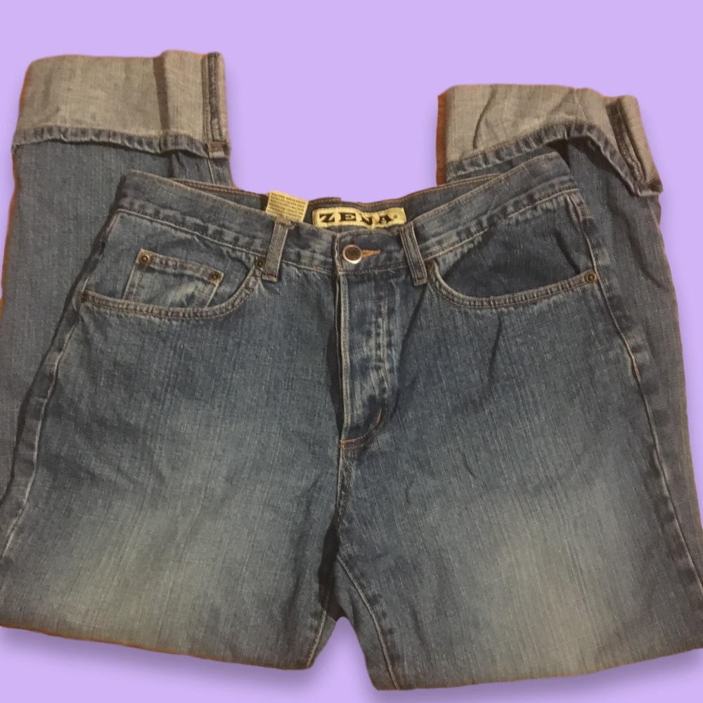 Vintage Zena Cuffed Straight Leg Jeans, 6